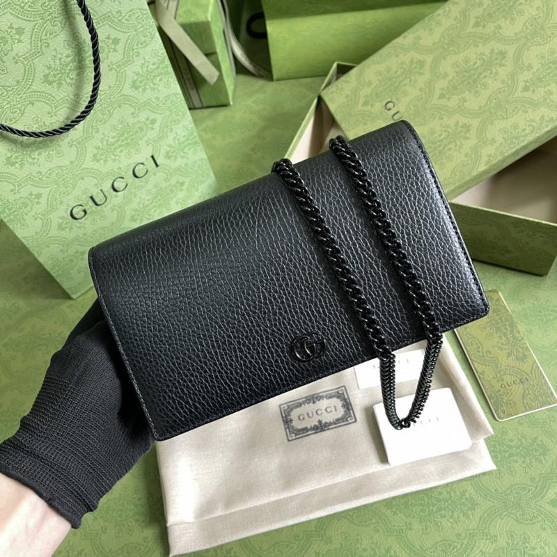 Gucci Chain Shoulder Bag 497985 natural color buckle black
